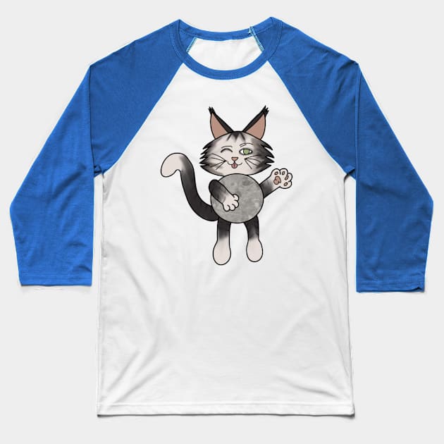 Mane coon Baseball T-Shirt by Blackmoonrose13